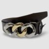 Re Ferdinando Belt With Chrome and Gold chain - Pure Tuscan leather