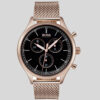 Hugo Boss Companion Chronograph Black Dial Rose Gold Steel Strap Watch For Men